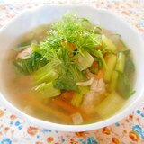 肉団子と小松菜のディル風味スープ